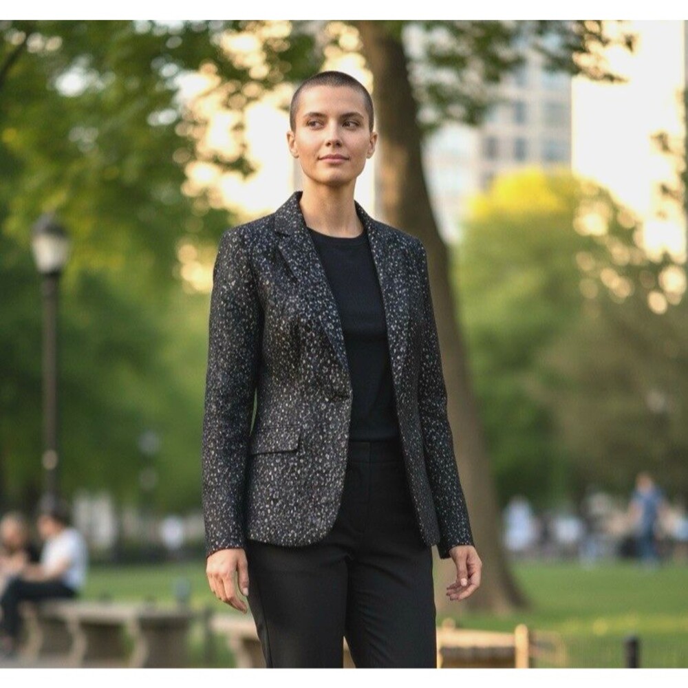 Coldwater Creek NWOT Womens Blazer Jacket Preppy Eyelet Button Black size 10